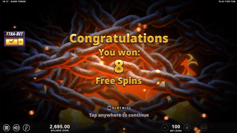 Dark Forge - lansering av Free Spins med tre scatter-symboler